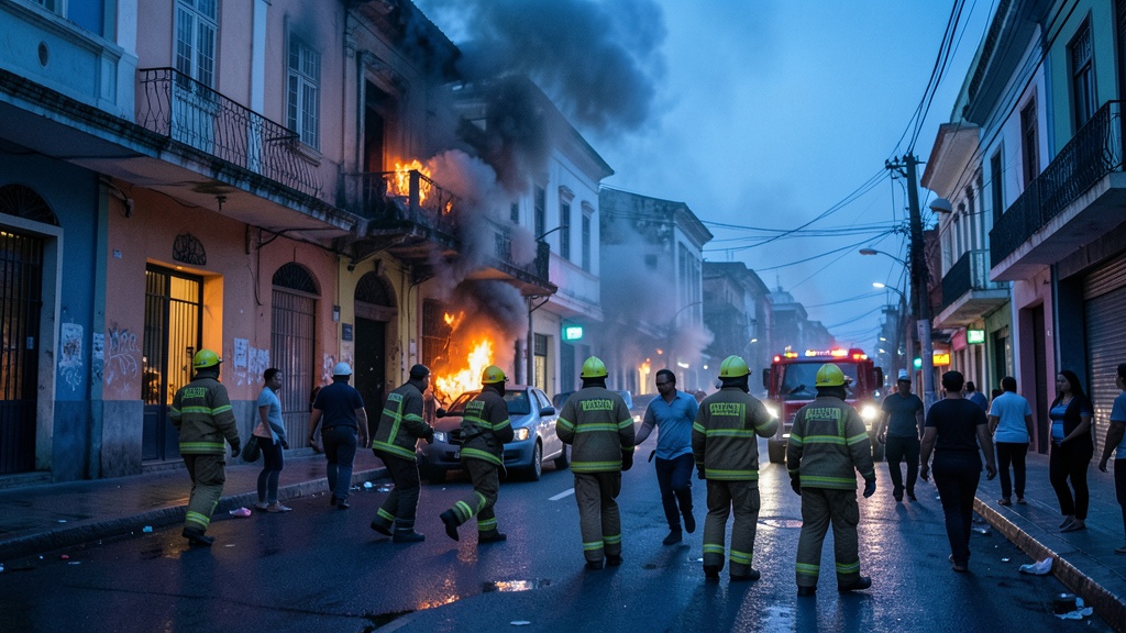 Incendio en edificio de Guayaquil moviliza equipos de Bomberos y deja cinco personas rescatadas