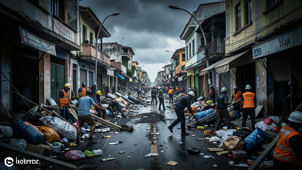 Voluntarios venezolanos limpian La Guaira tras doble terremoto devastador