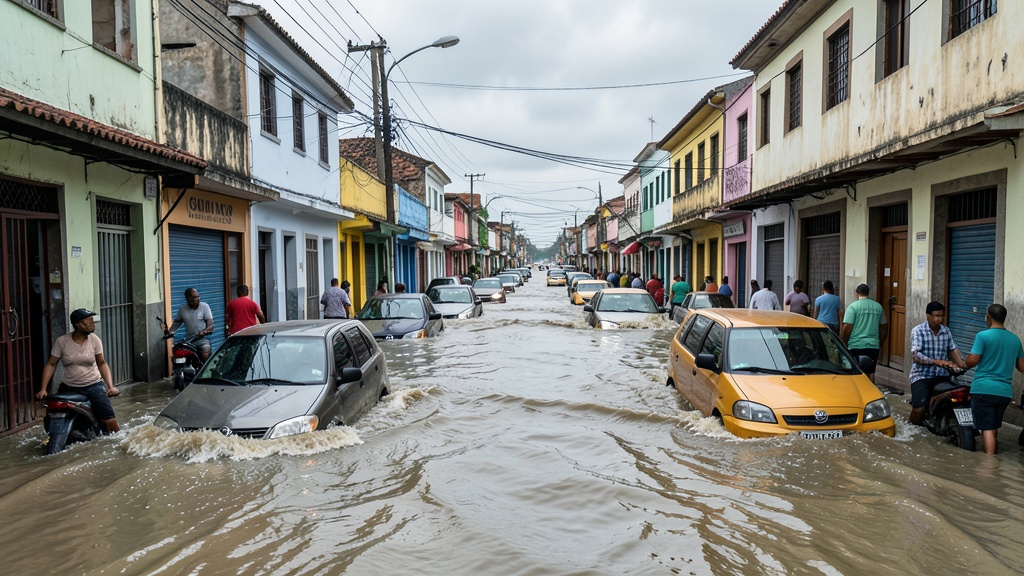 Intensas lluvias anegan calles del norte de Guayaquil este martes