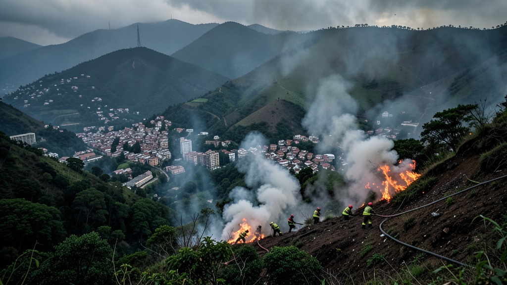 Incendio forestal en Quito deja 14 pacientes y una detención