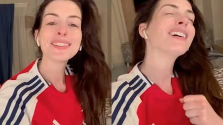 Anne Hathaway celebra la victoria del Arsenal y el ascenso de Piero Hincapié a la final de la Champions