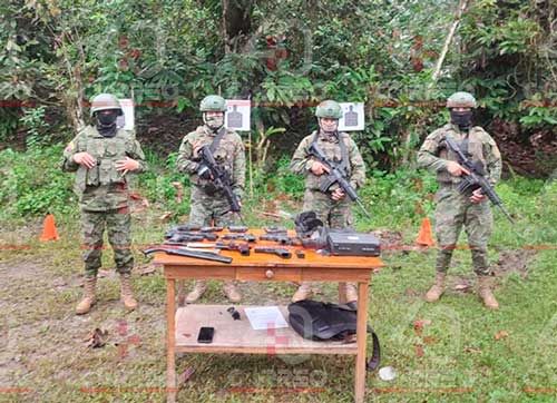 Ejército desarticuló un polígono clandestino en Riobamba con armas, munición y vínculos con narcotráfico
