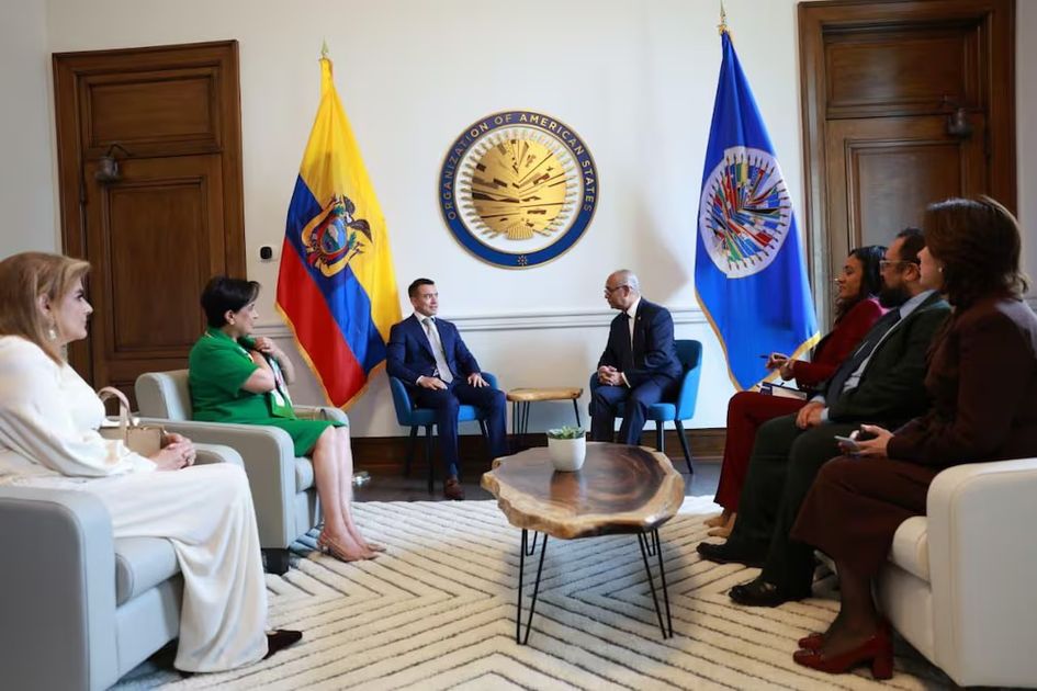 Noboa ante la OEA: 'Ya no cedemos espacios' en la lucha contra el crimen