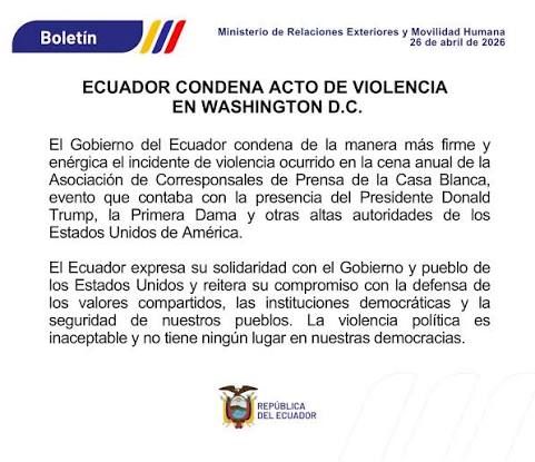 Ecuador condena el atentado contra Donald Trump y reafirma su compromiso con la seguridad democrática